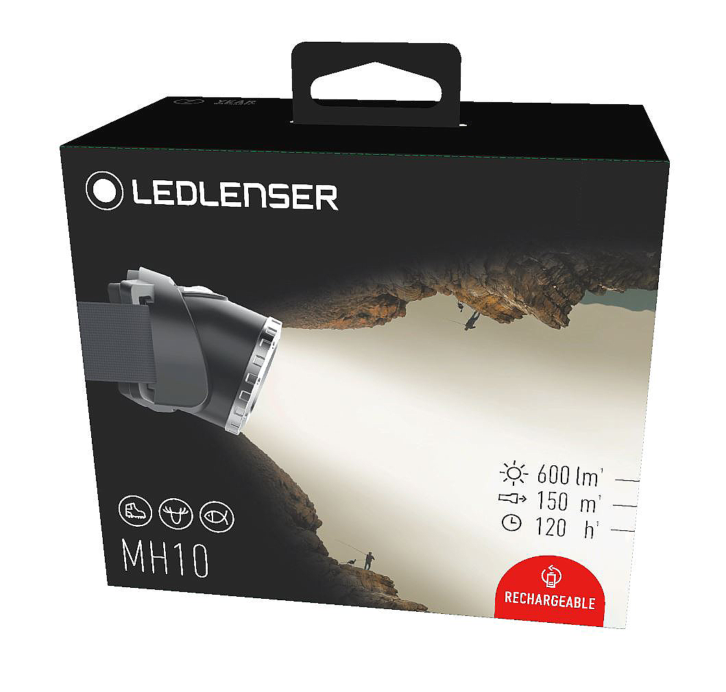 Lanterna de cap LEDLENSER MH10 Reincarcabila 600lm raza luminoasa 150m +2 FILTRE