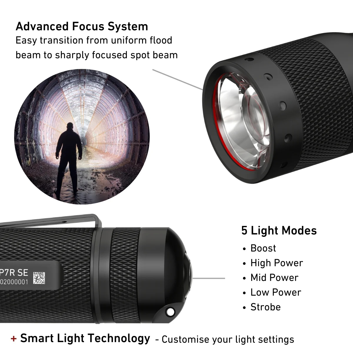 Lanterna LEDLENSER P7R SE Reincarcabila 1100lm raza luminoasa 220m