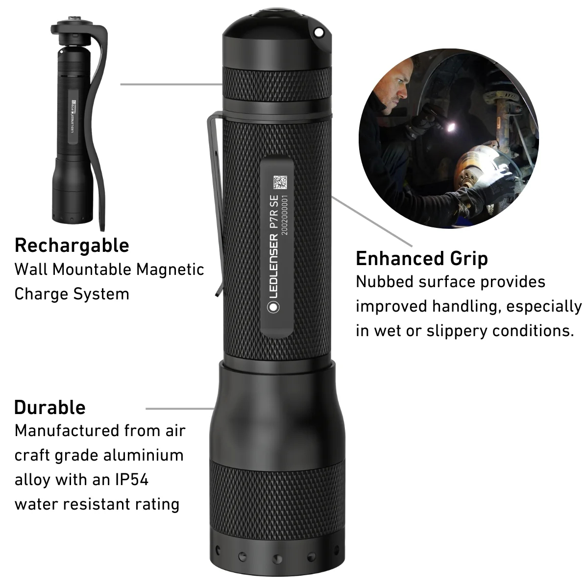 Lanterna LEDLENSER P7R SE Reincarcabila 1100lm raza luminoasa 220m
