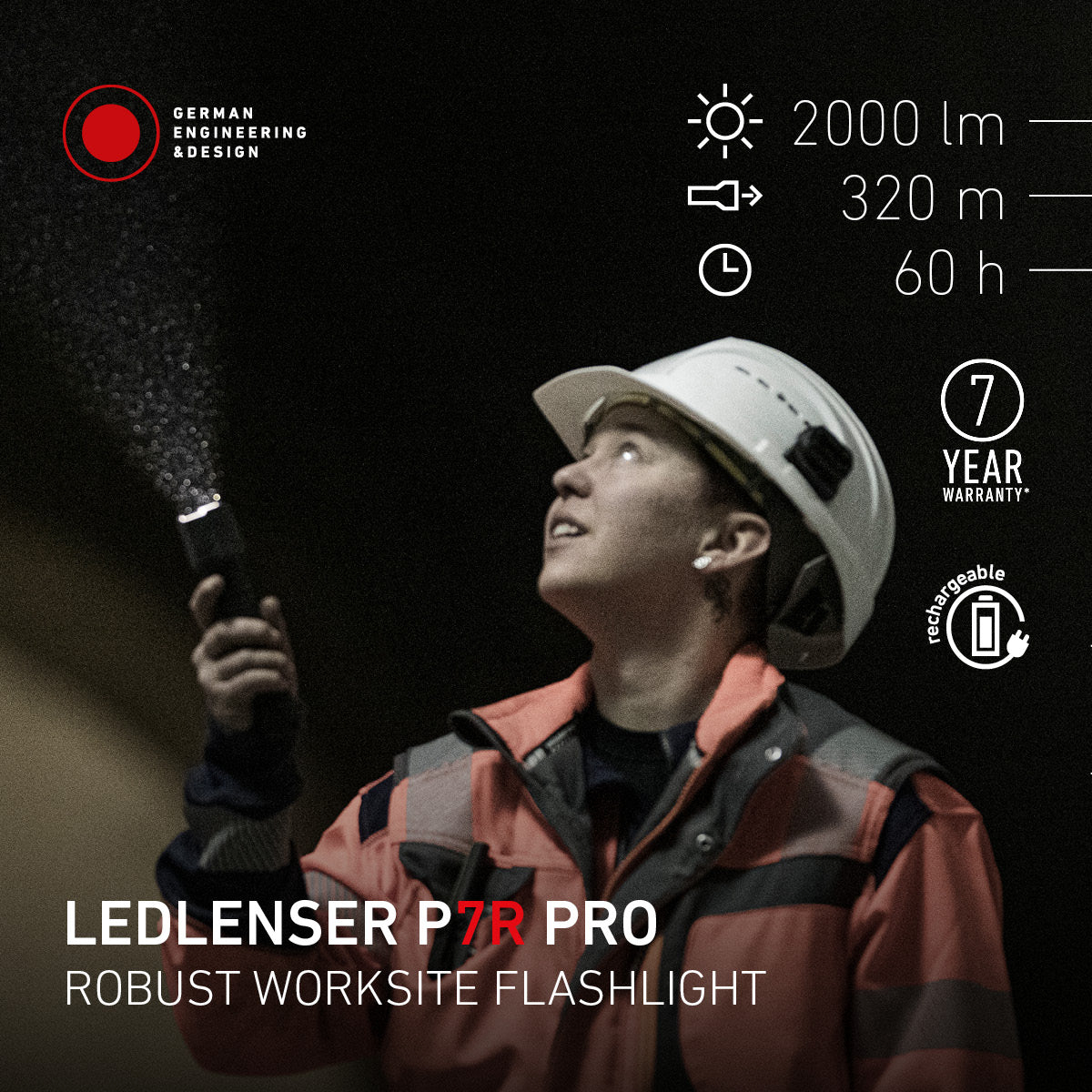 Lanterna LEDLENSER P7R PRO 2025 Reincarcabila 2000lm raza luminoasa 320m