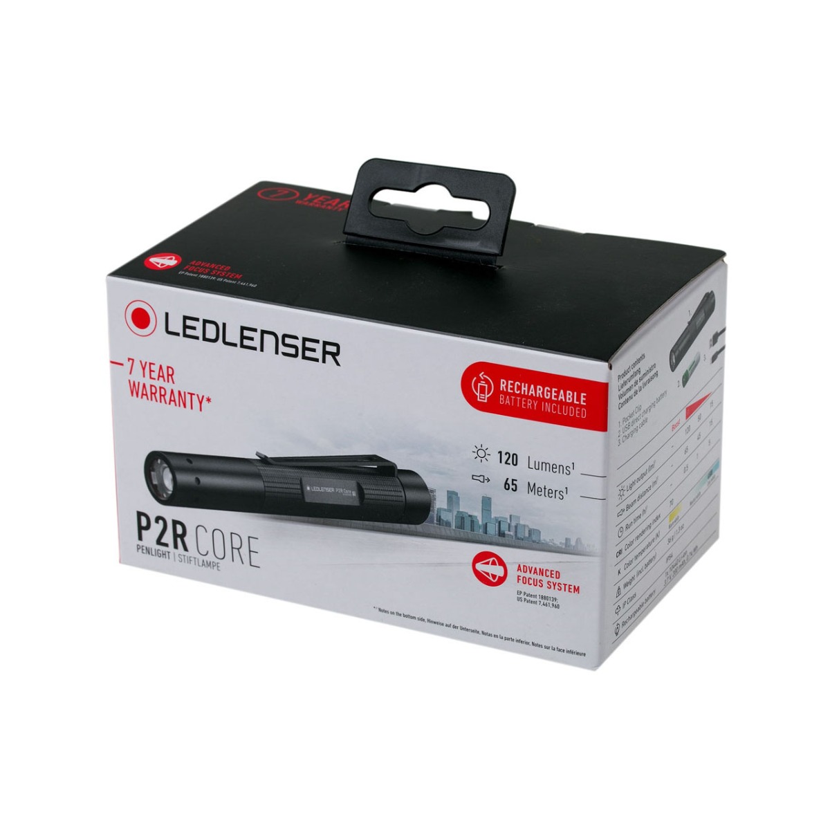Lanterna LEDLENSER P2R CORE Reincarcabila 120lm raza luminoasa 65m