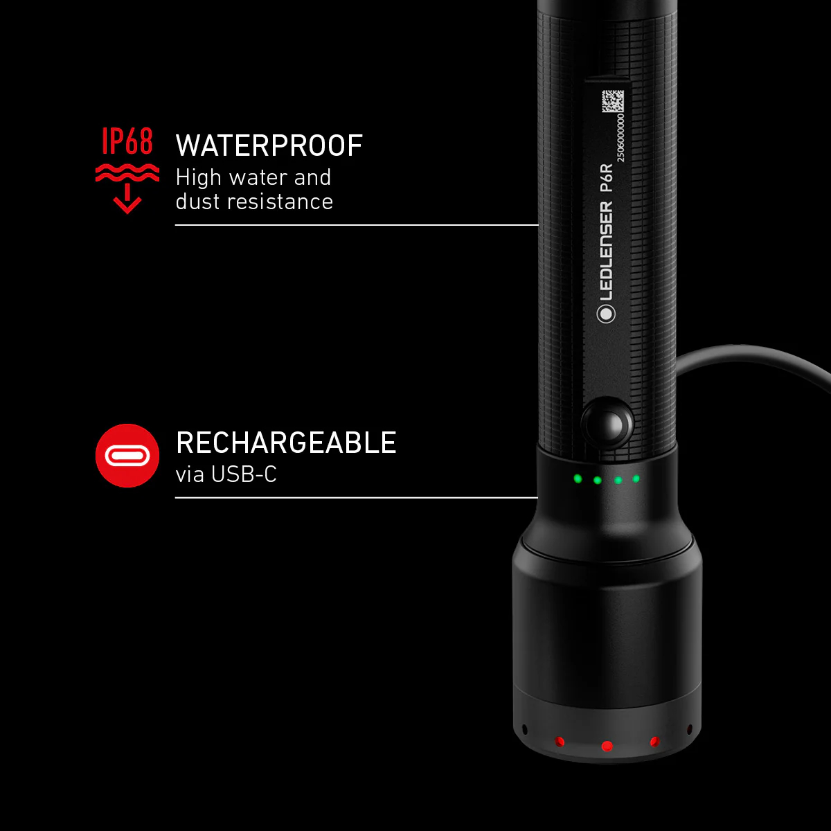 Lanterna LEDLENSER P6R 2025 Reincarcabila 1200lm raza luminoasa 320m
