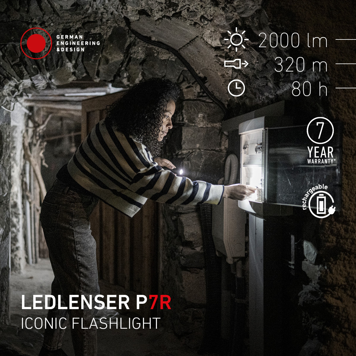 Lanterna LEDLENSER P7R 2025 Reincarcabila 2000lm raza luminoasa 320m